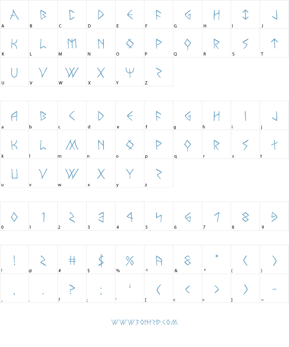 Rune Slasher Font Character