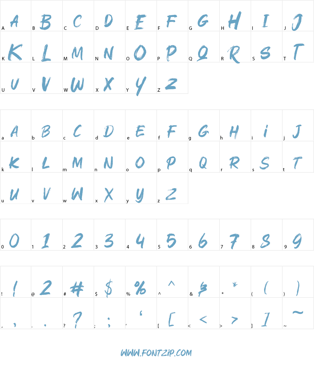 Rushink Font Character