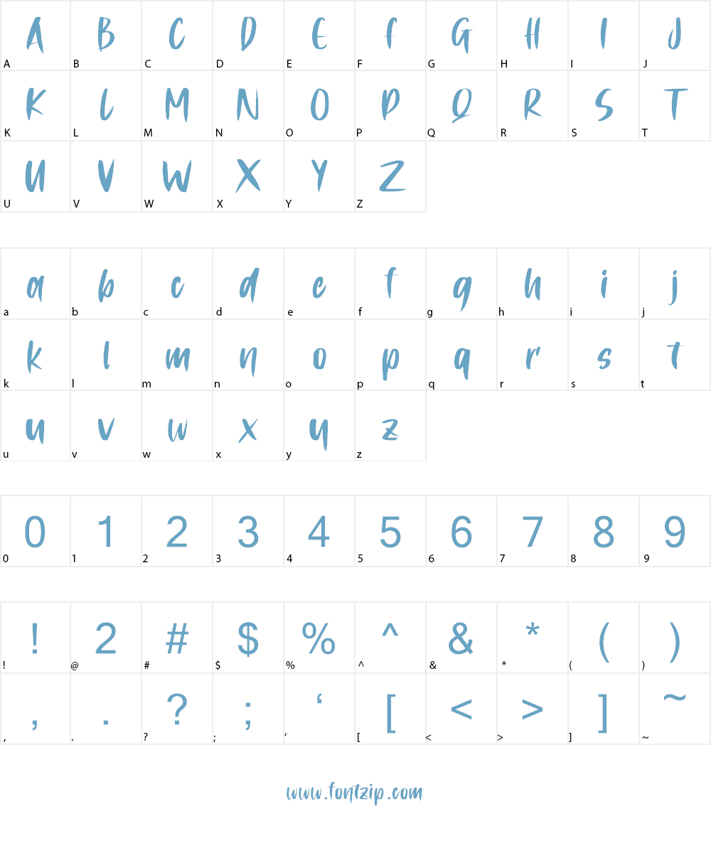 Sajadina Font Character