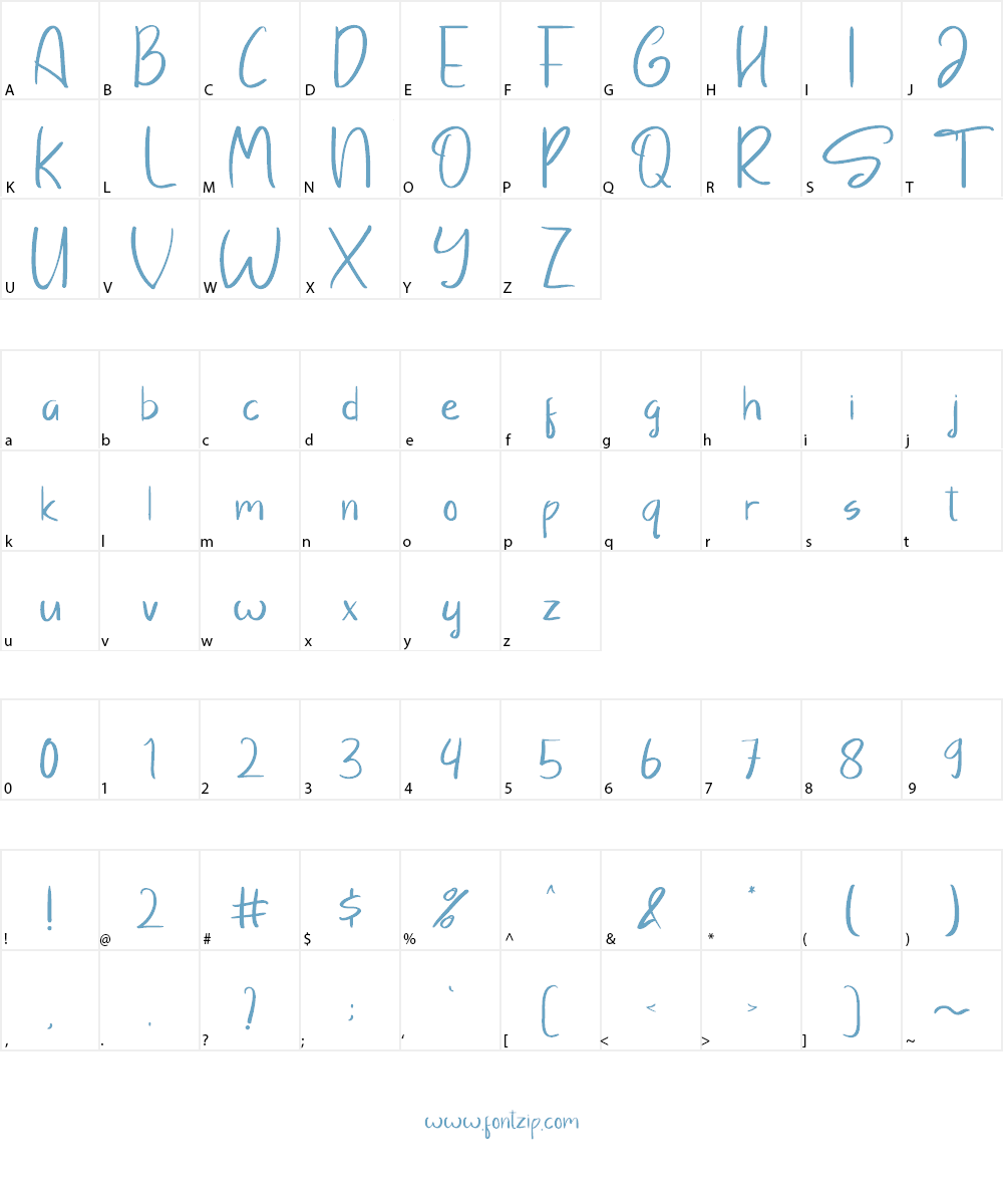 Sayangable Font Character
