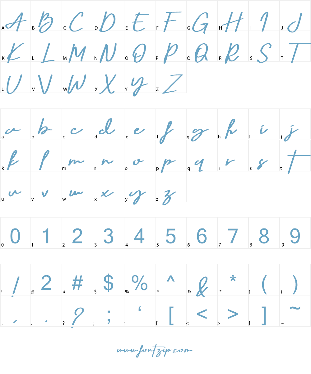 Seven Day Signature Font Character