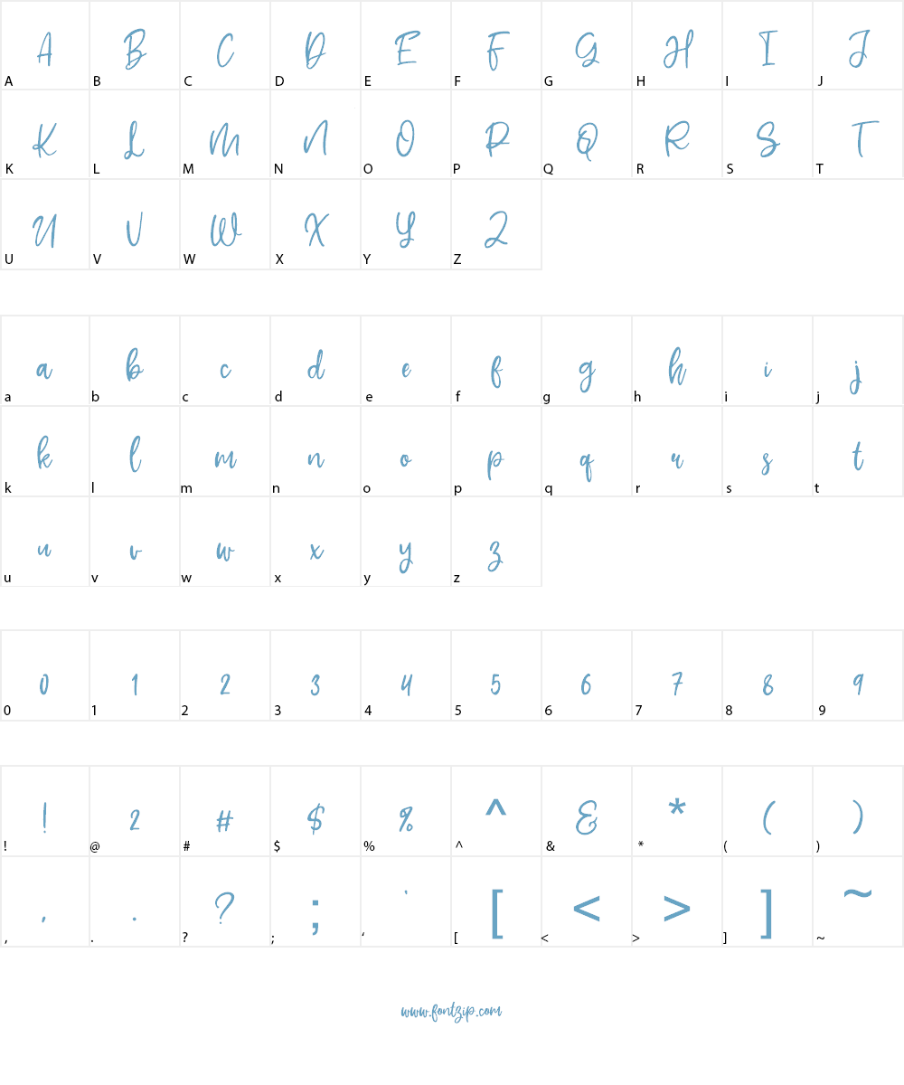 Shelva Font Character