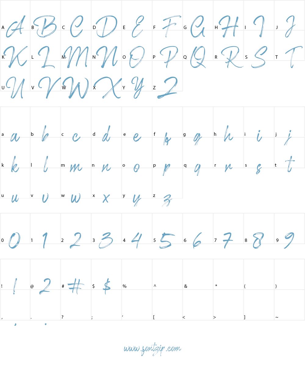 Shillentta Font Character