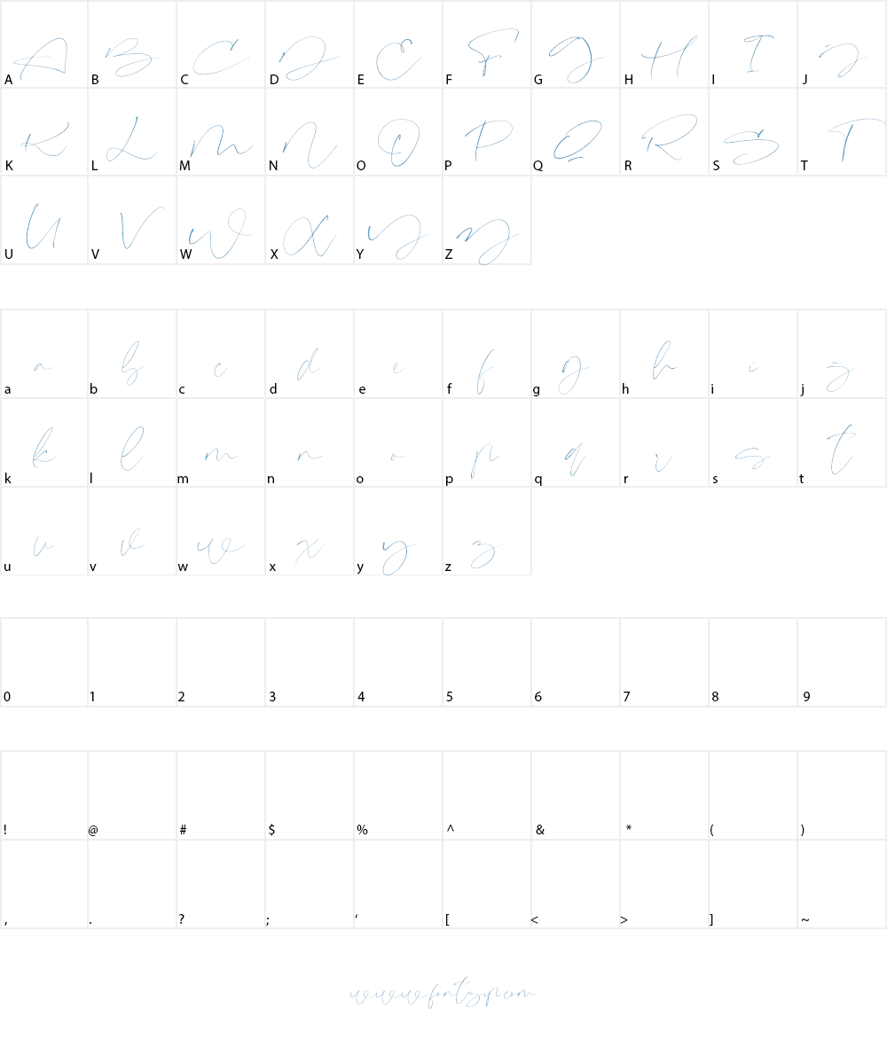 Signeritta Font Character