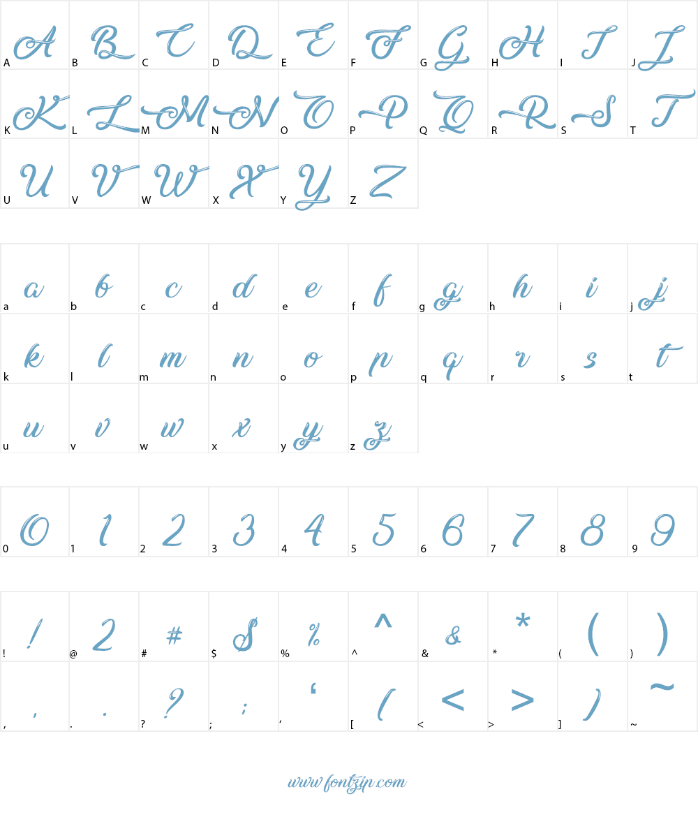 Silent Asia Font Character