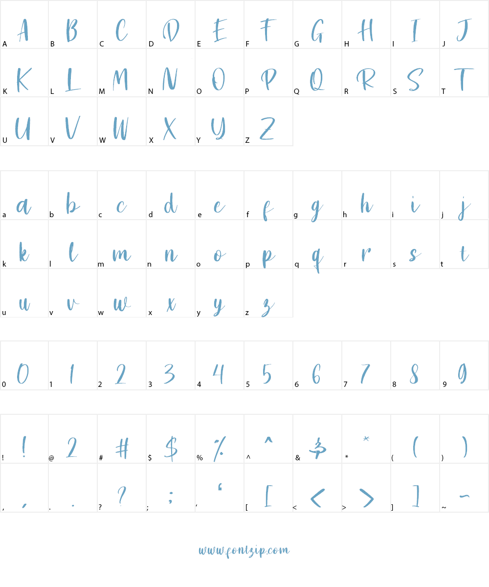 Silly Hand Script Font Character