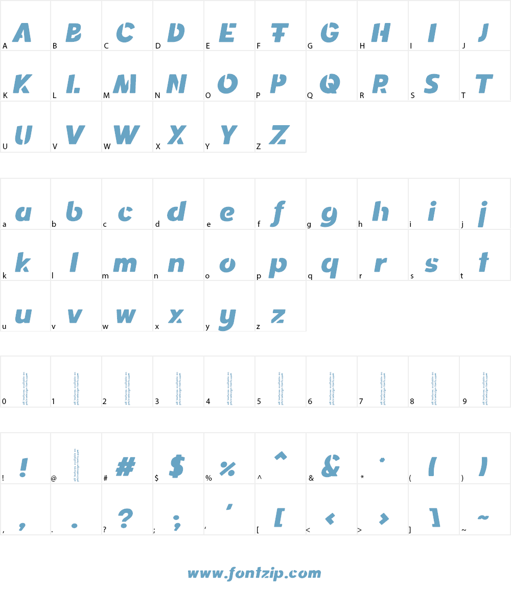Spotlight Stencil Font Character