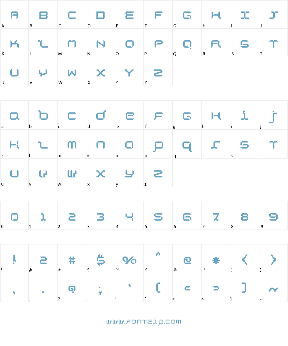 Squares Function Font Character