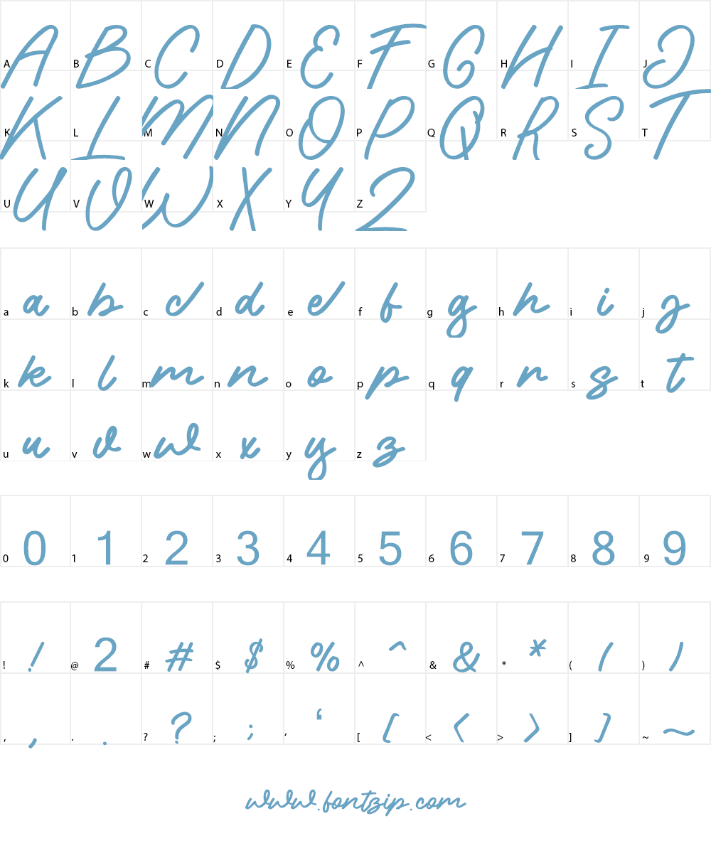 Sweet Beaches Font Character