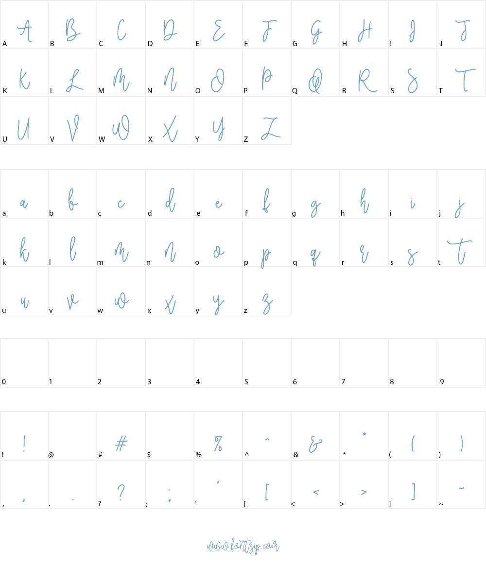 Sweet Youth Font Character