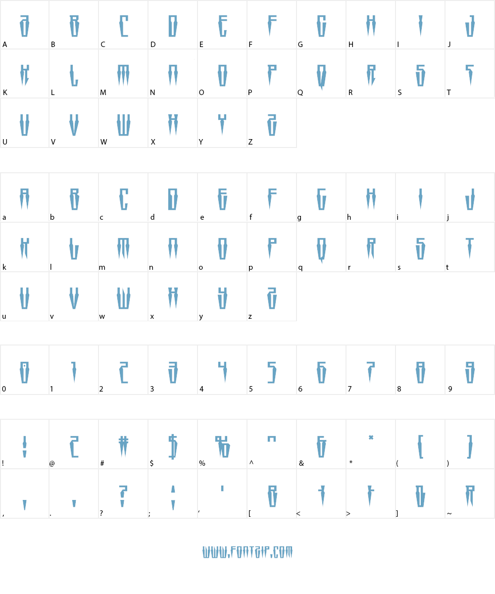 Swordtooth Font Character