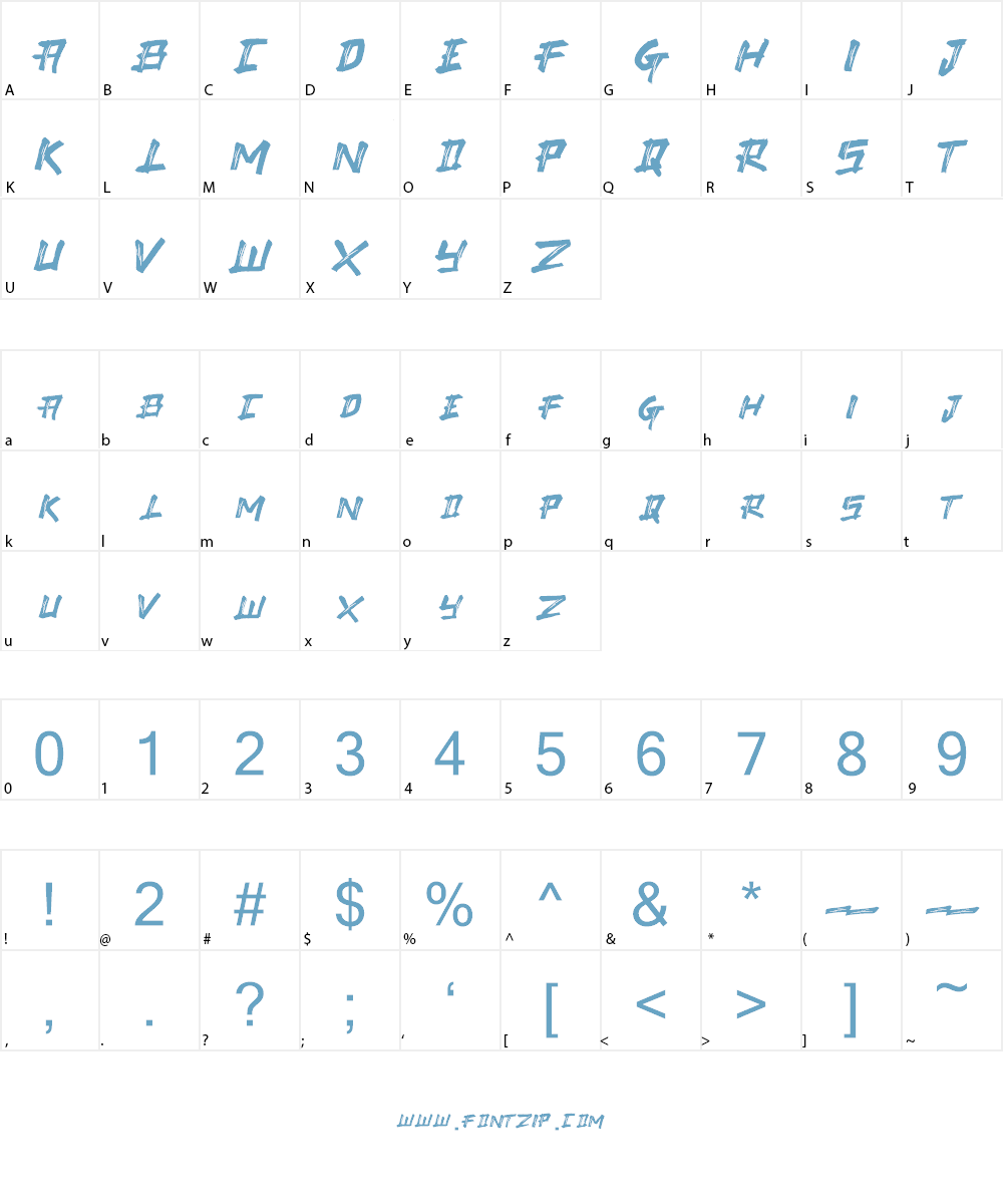 Takasih Font Character