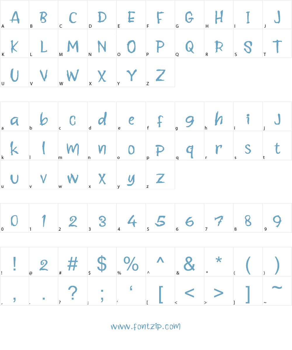 The Fright Night Font Character