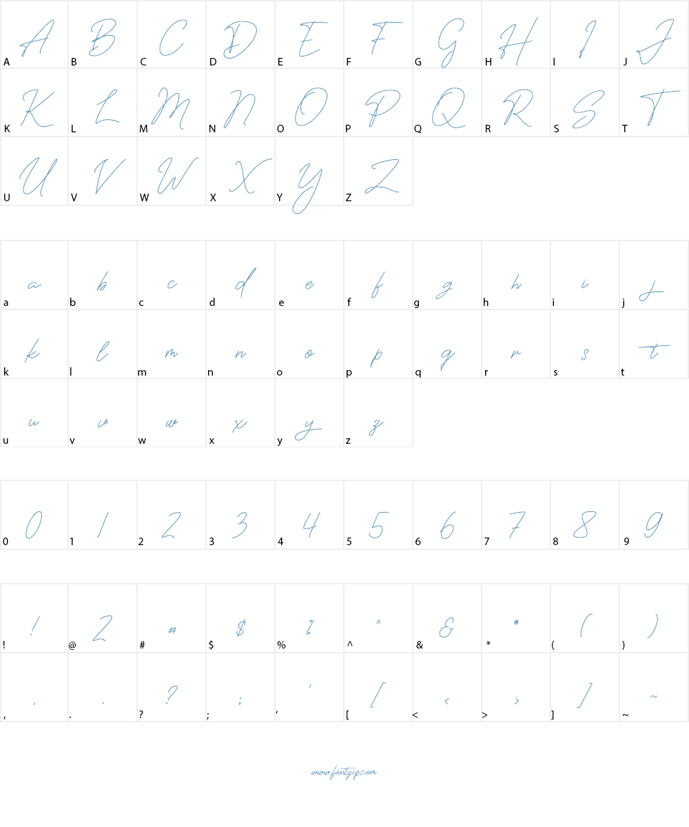 The Prestige Signature Font Character