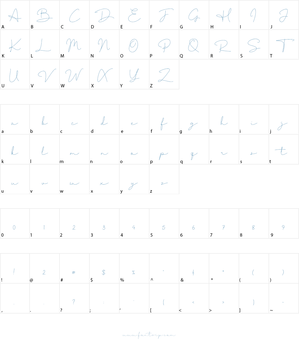 Thimberly Font Character