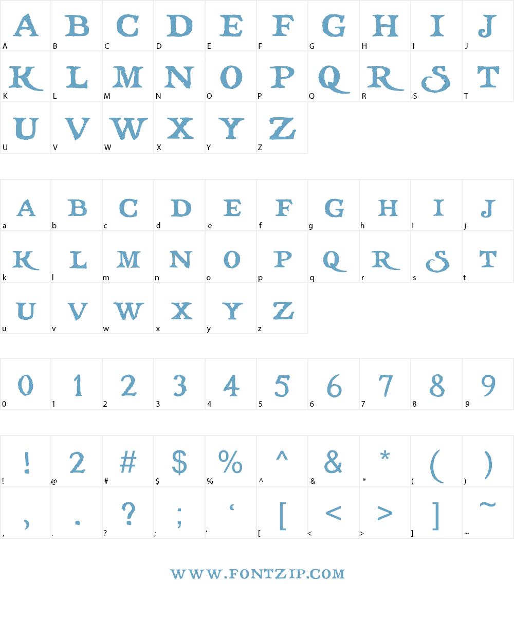 Treasure Map Font Character