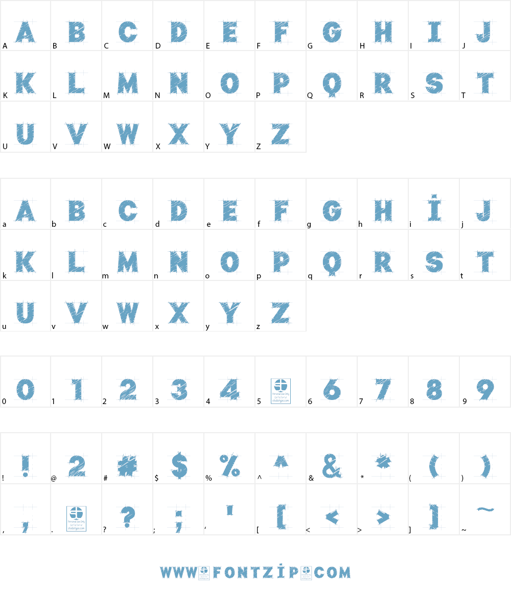 Typo Draft Font Character