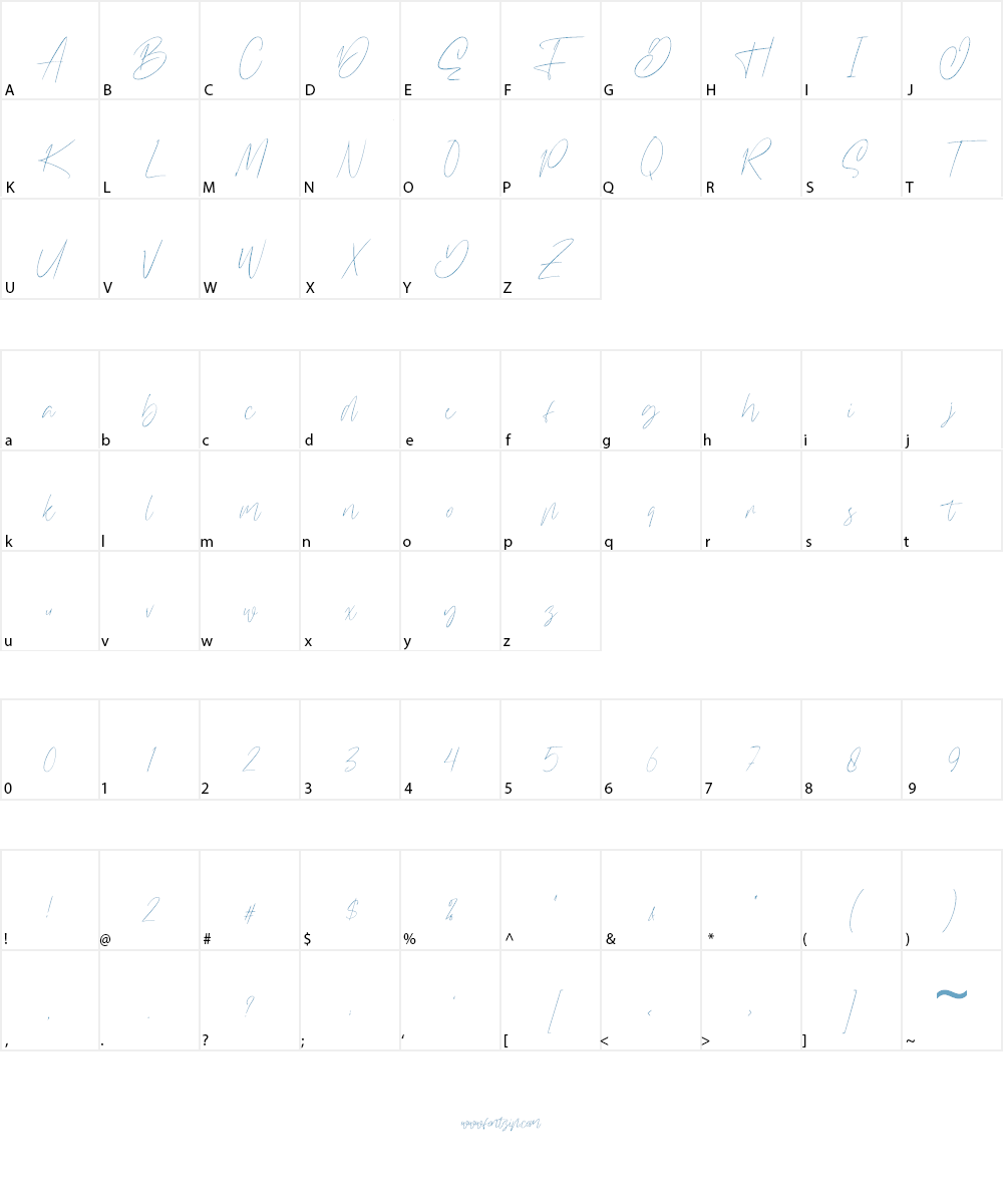 Williamson Font Character