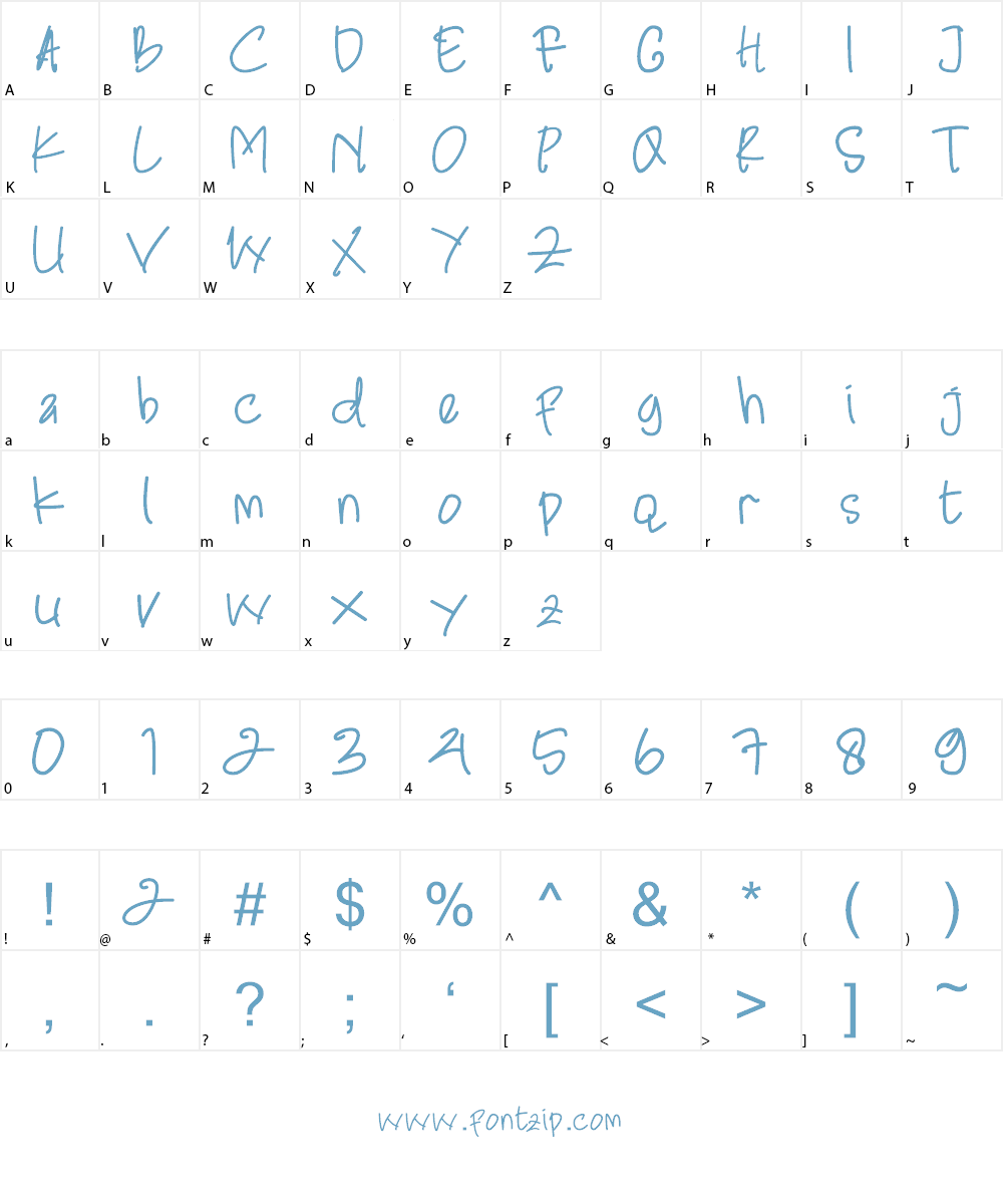 Yayak Font Character