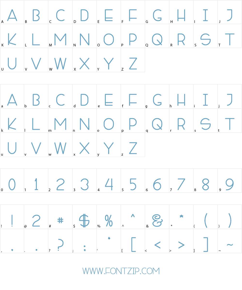 Zietta Sans Font Character