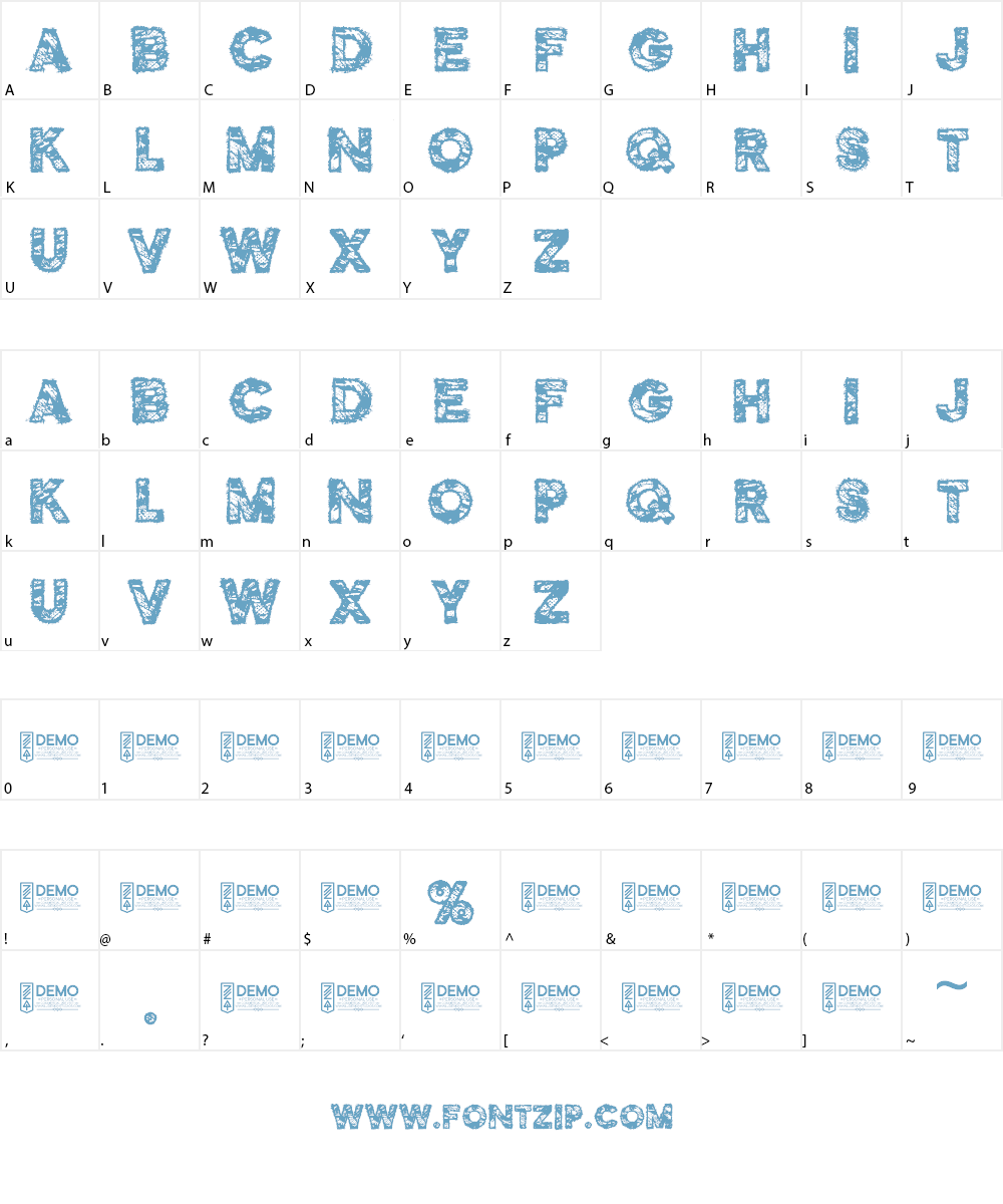 Zilap Bestial Font Character