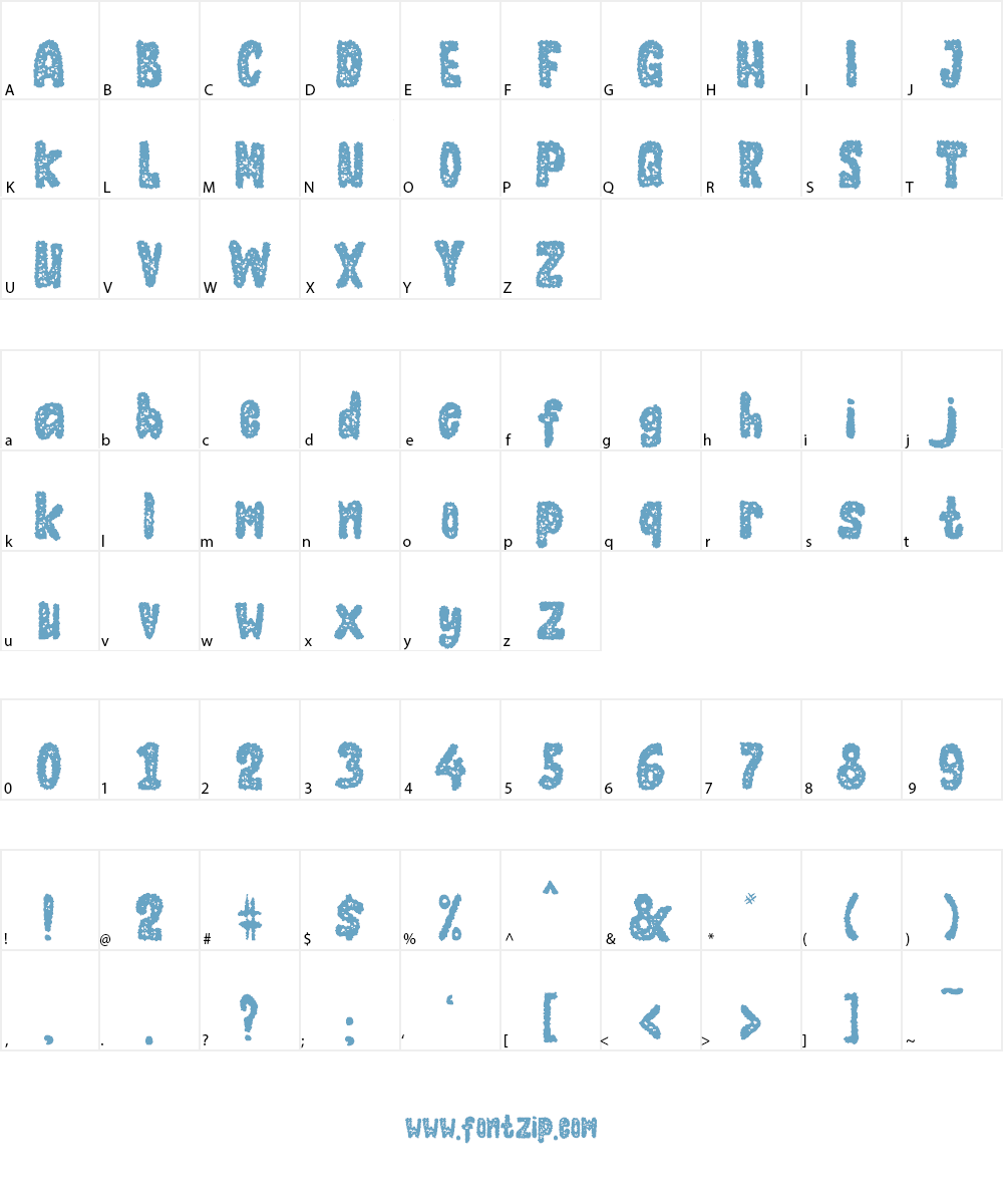 Halloweendy Rough Font Character