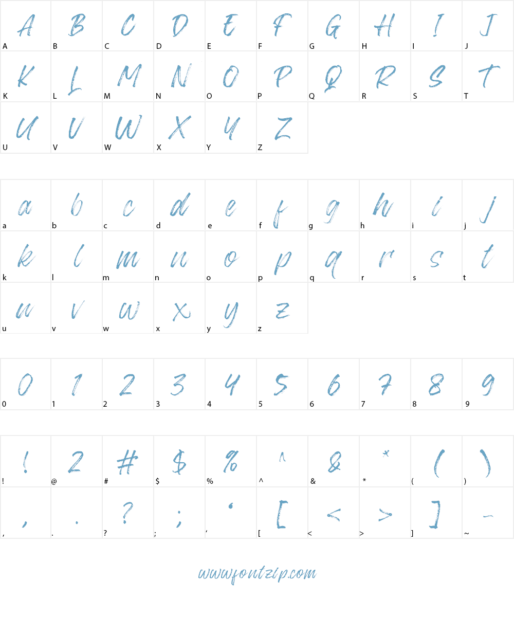 Blackway Brush Font Character