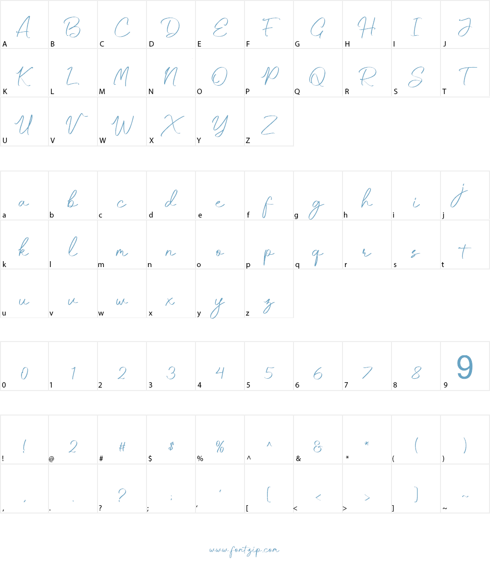 Rocketto Regular Font Character