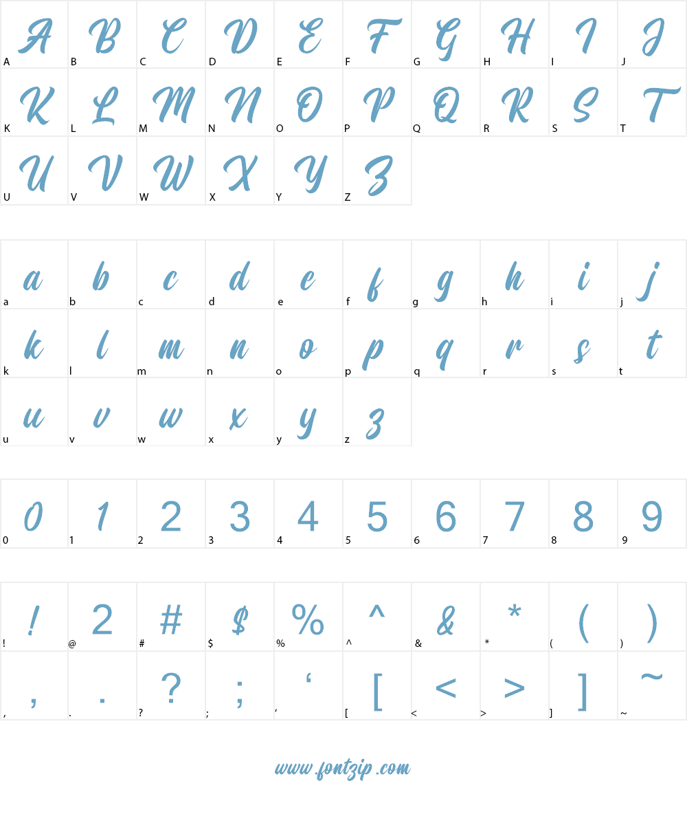 Monteners Script Font Character