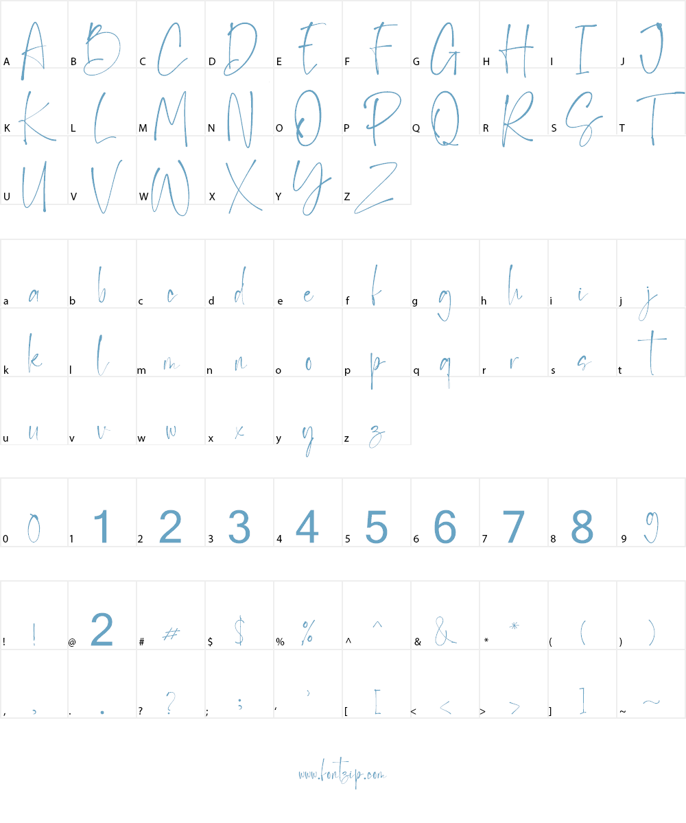 Brilliant Starlight Font Character