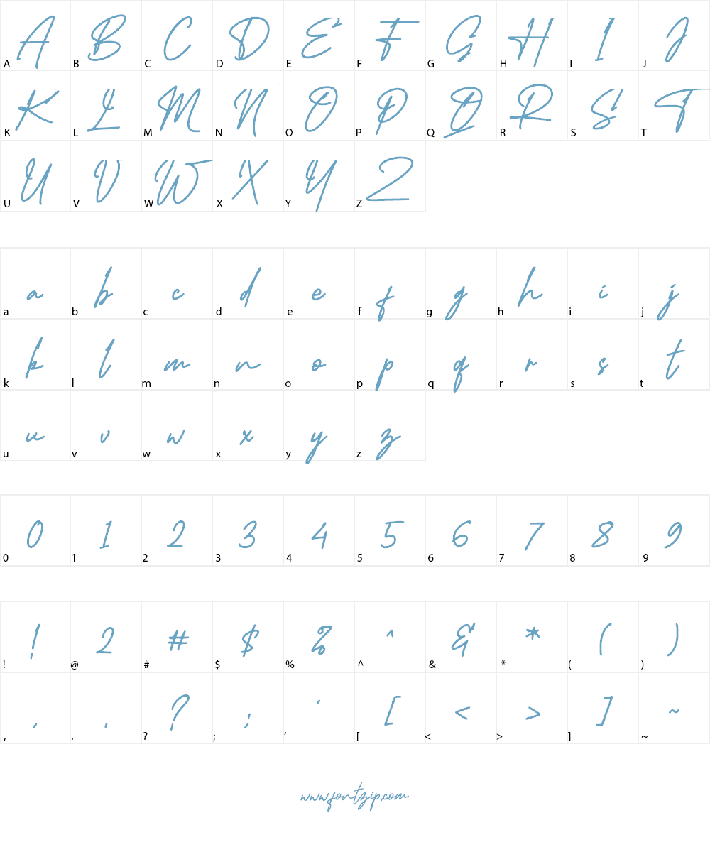 Midlestone Signature Font Character
