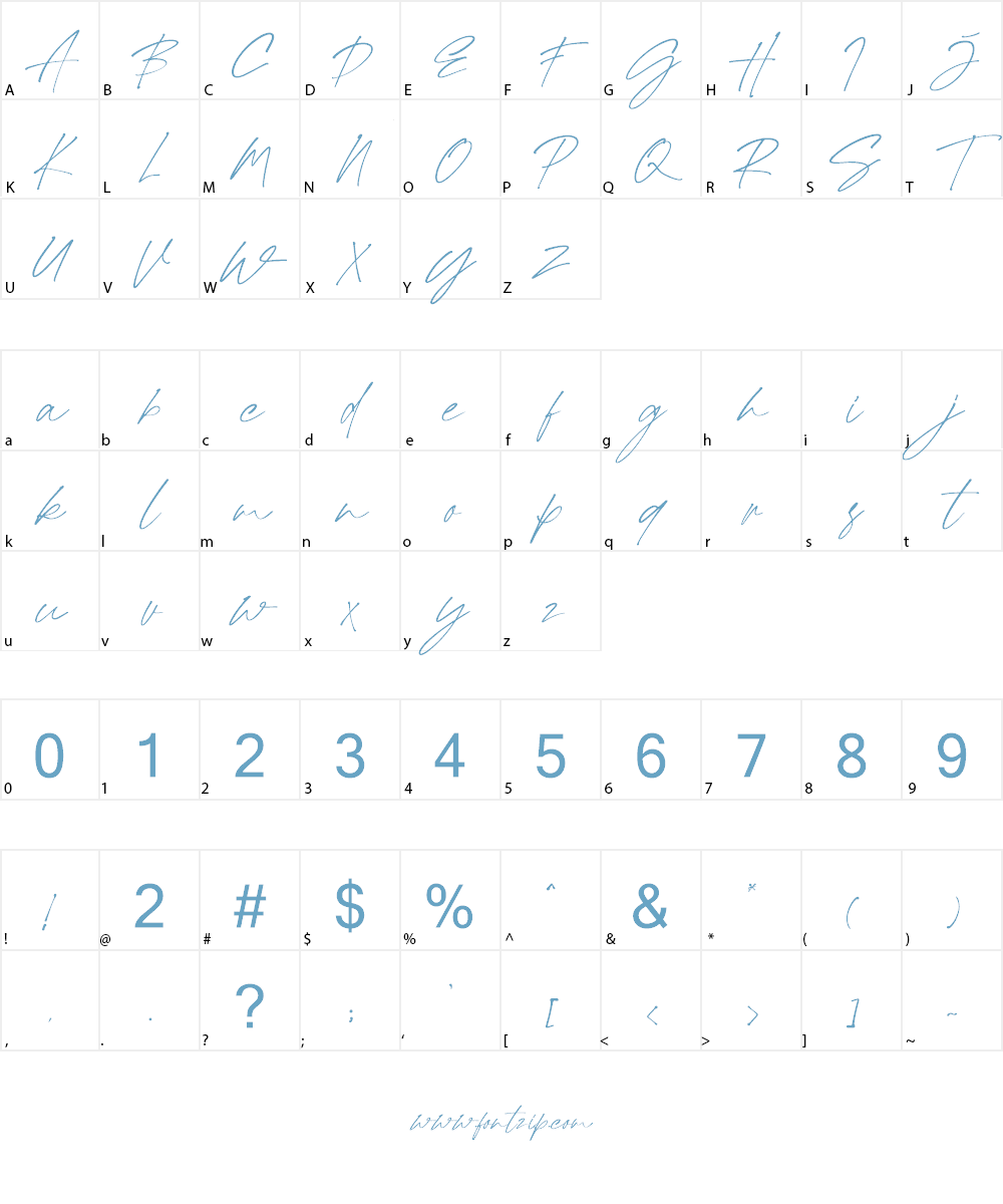 Kallimata Script Font Character