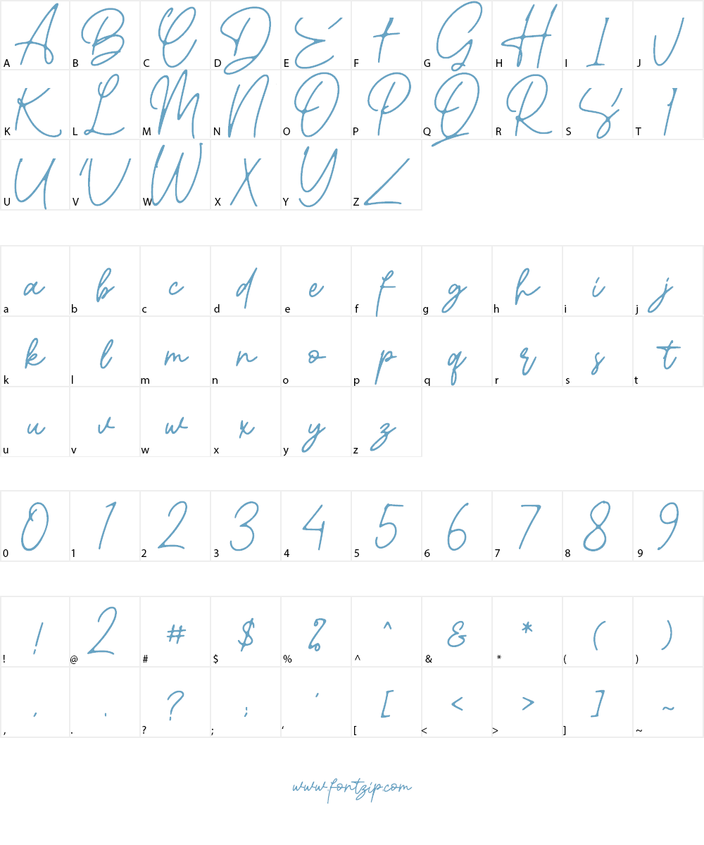 Gatheline Signature Font Character