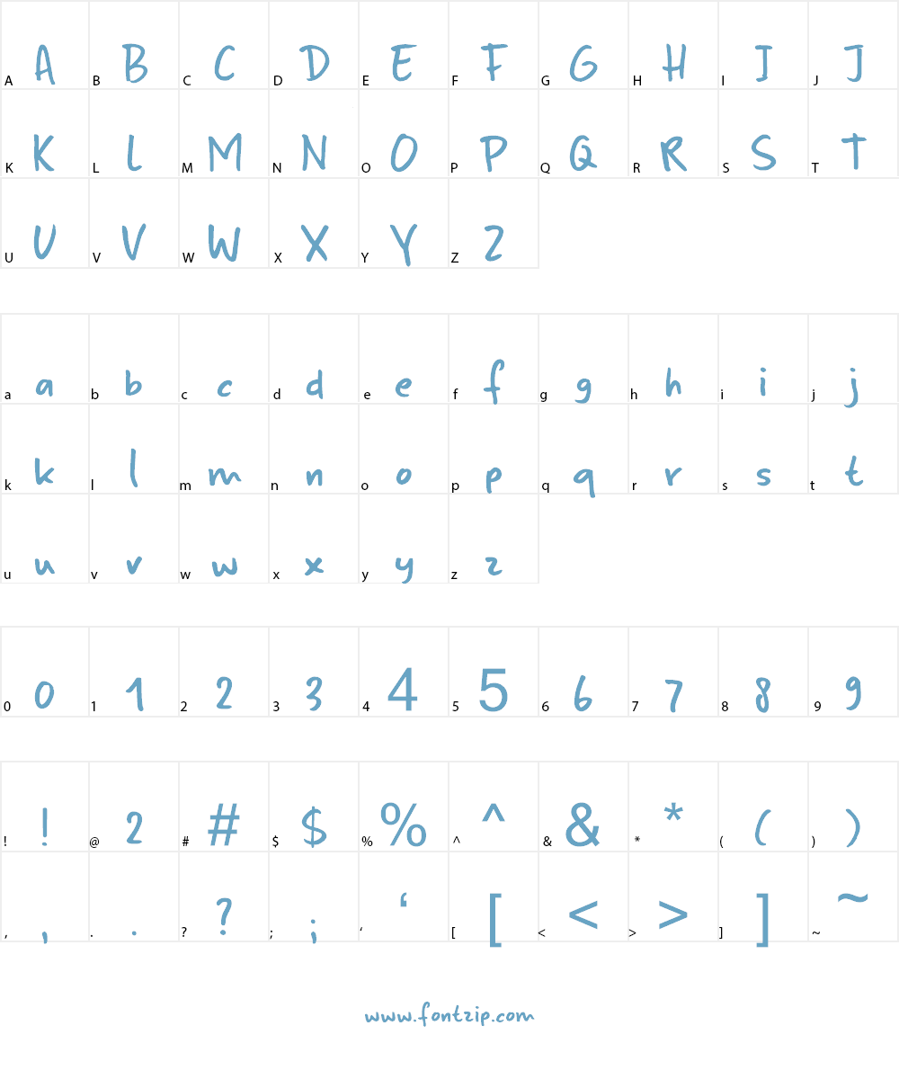 Sumida Script DEMO Font Character