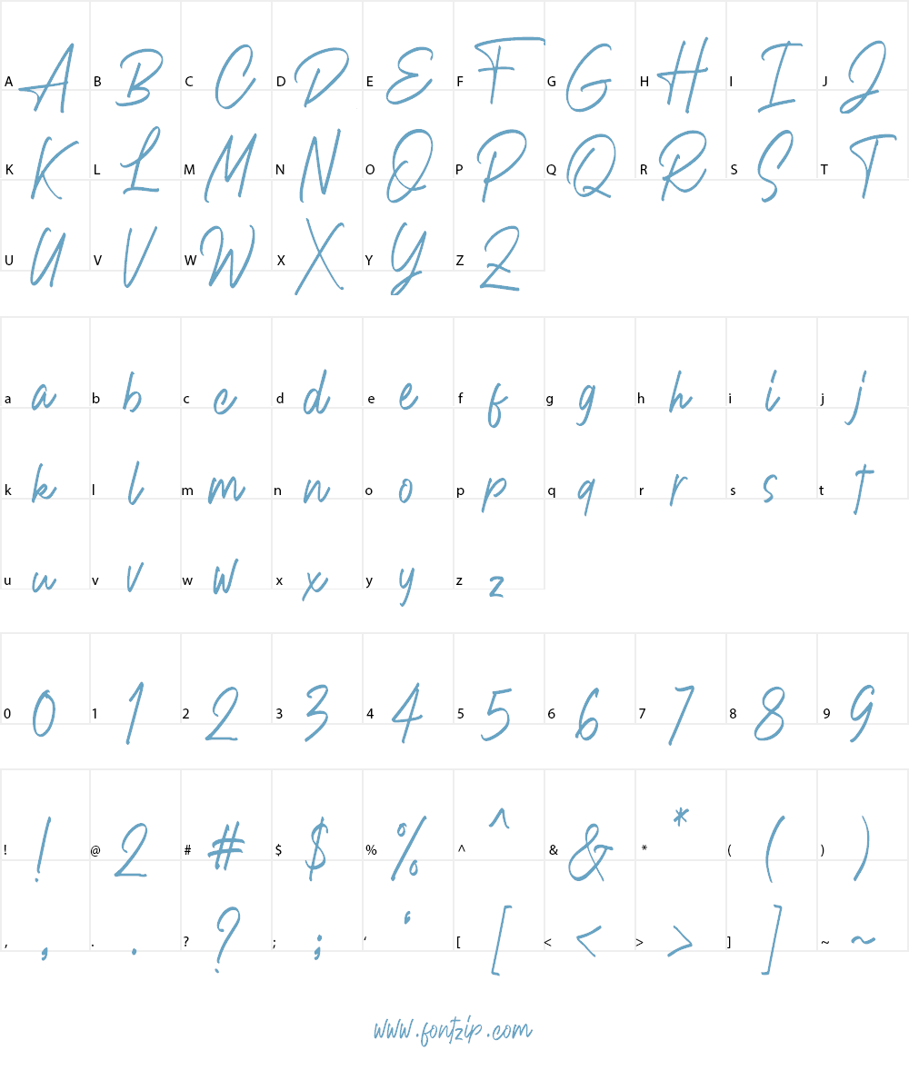 Andrellina Font Character