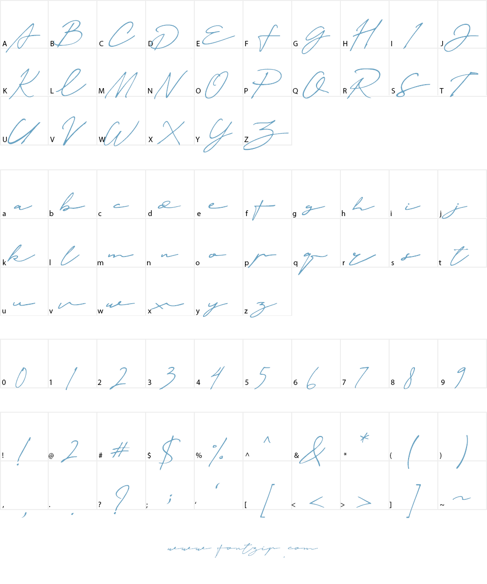 Janetta Silloam Font Character