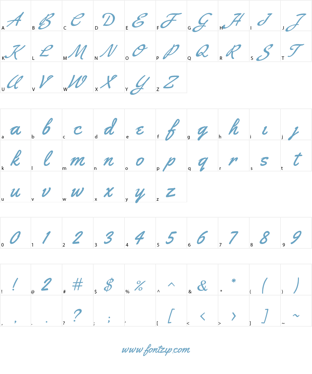 Durango Font Character