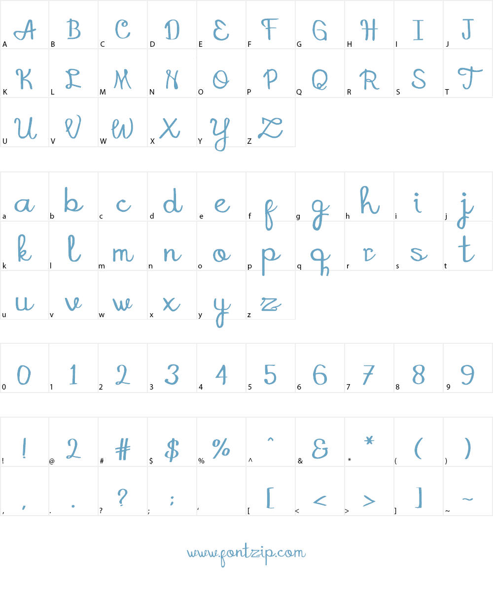 Montezema Font Character