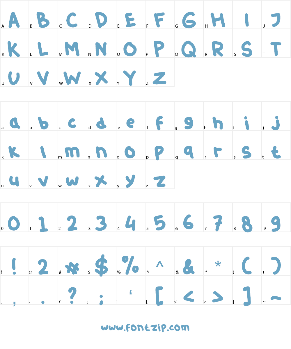 Kids Zone Font Character