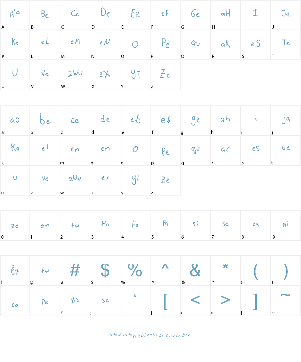 First 2 Letters Font Character