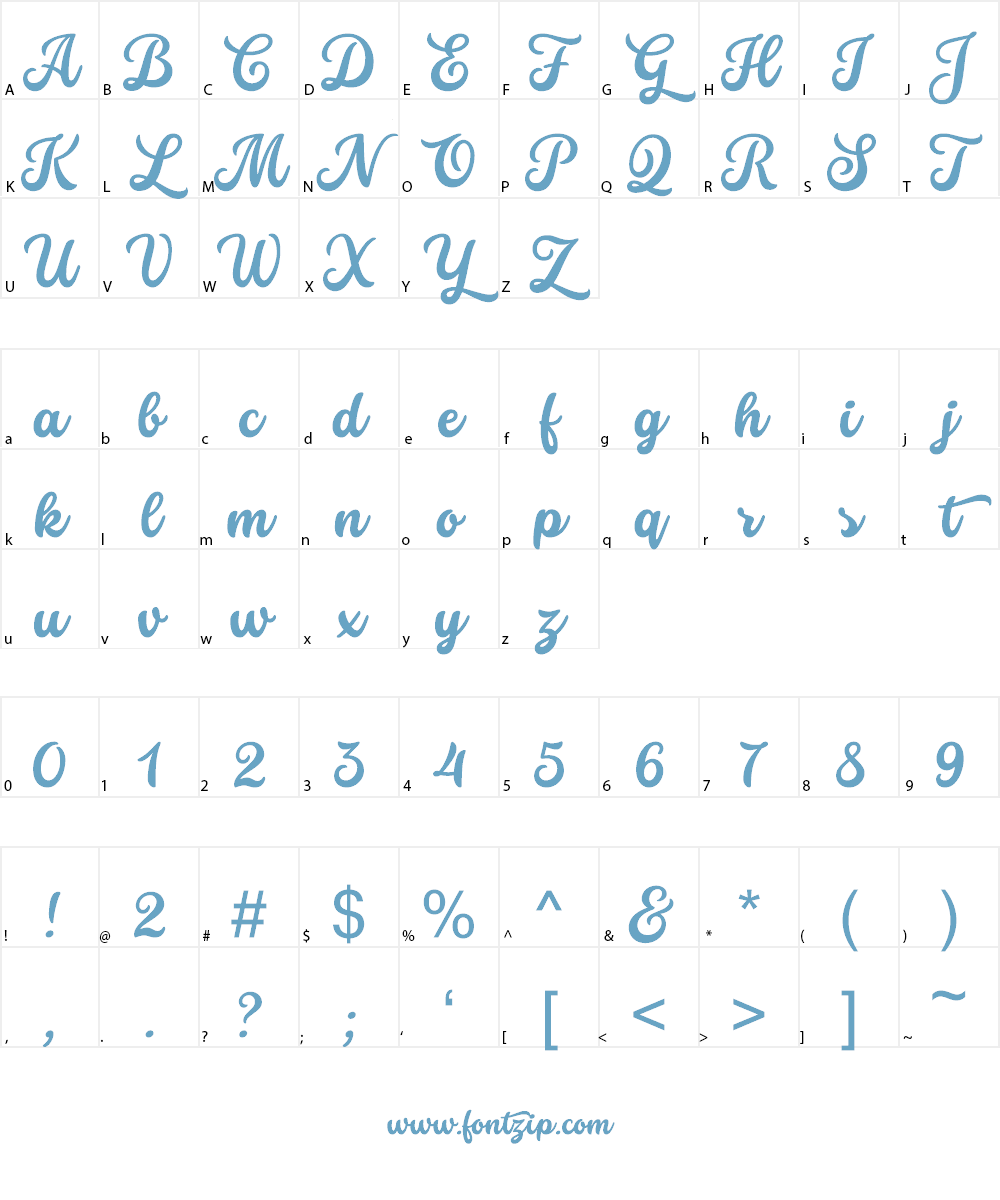 Stars & Love Demo Font Character