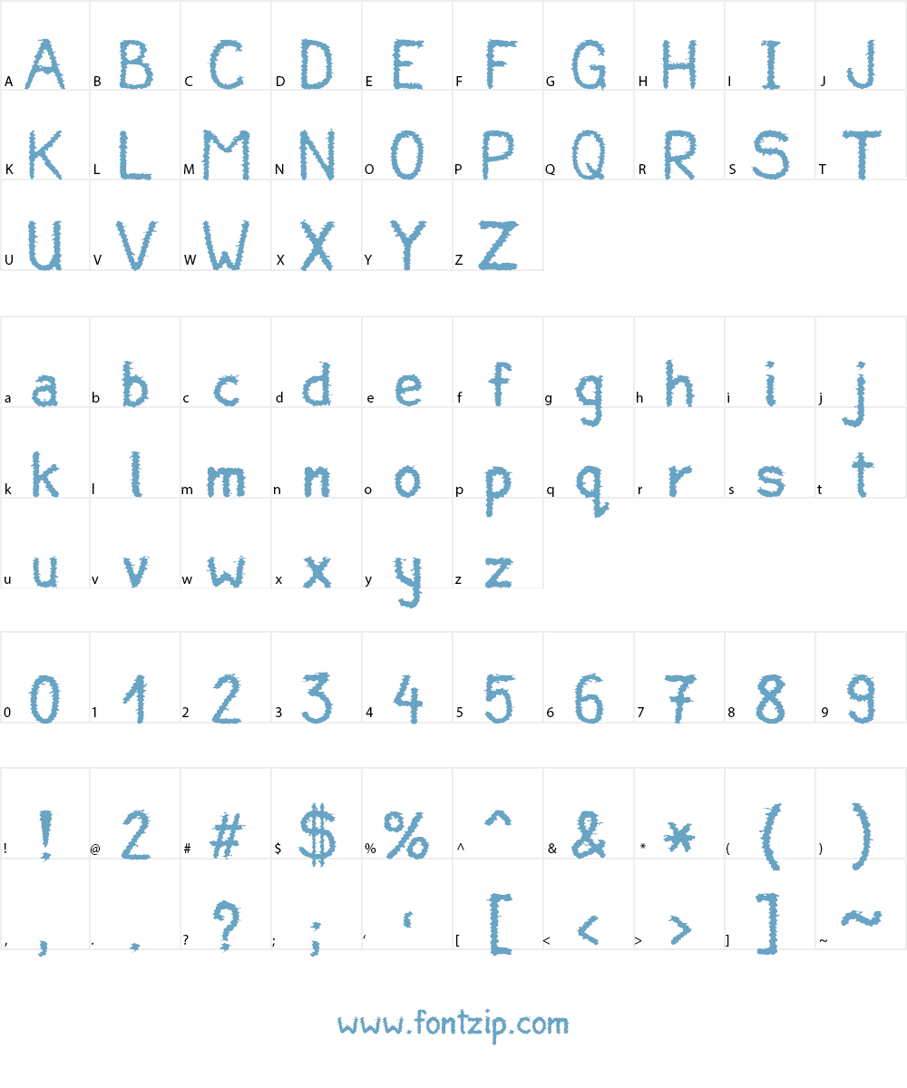 Shaken Font Character