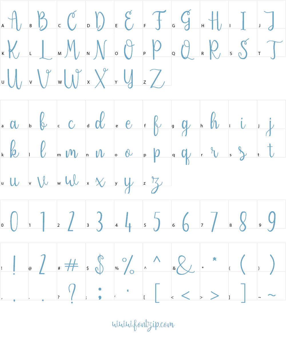 Sendica Font Character