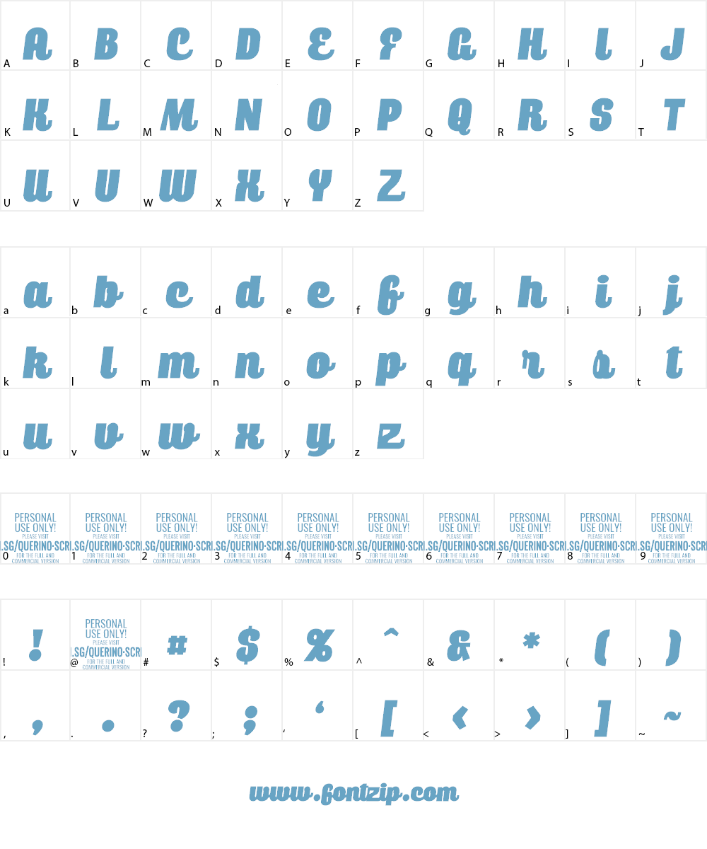Querino Script Font Character