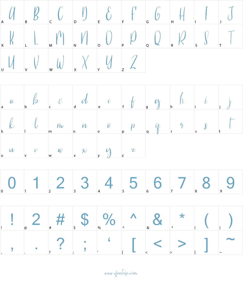 Because Of You Font Character