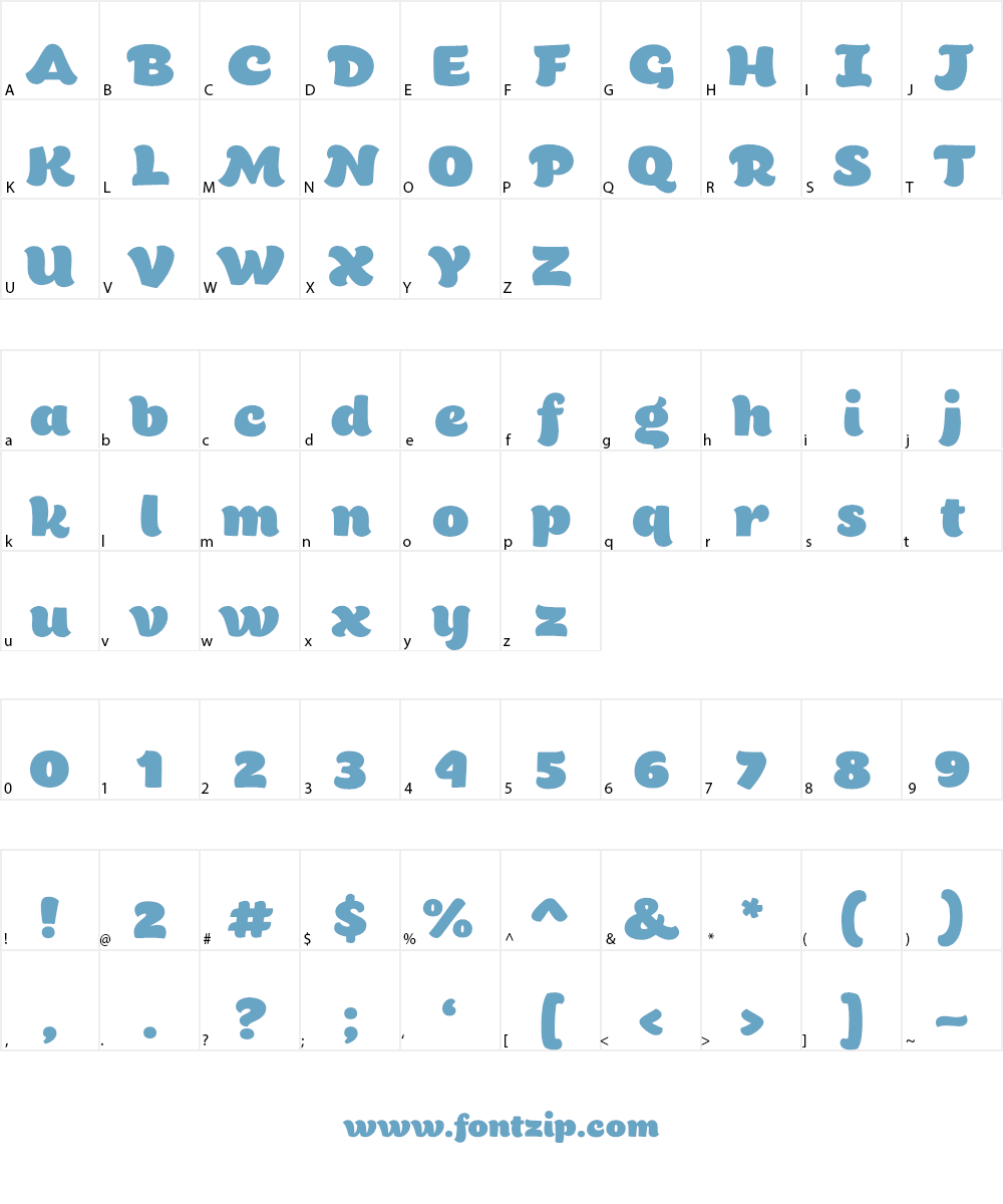 Bigfat Script Font Character