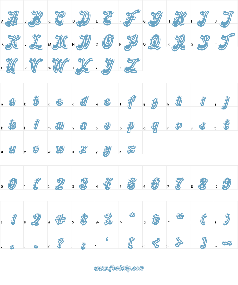 Blora Shadow Font Character