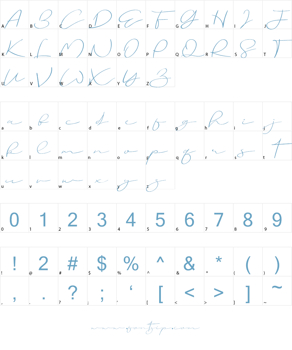 Hatching Love Demo Font Character