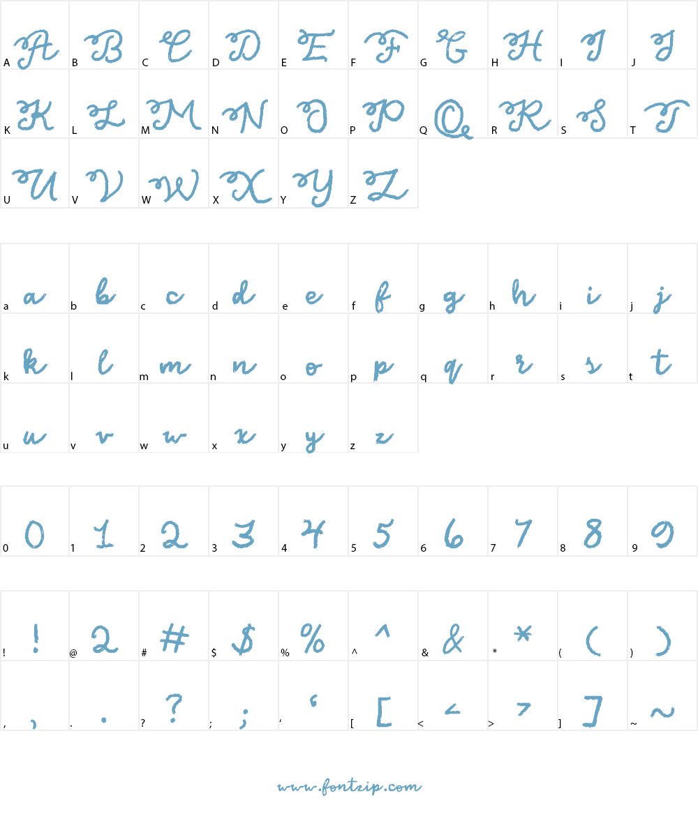 Texas Twilight Font Character
