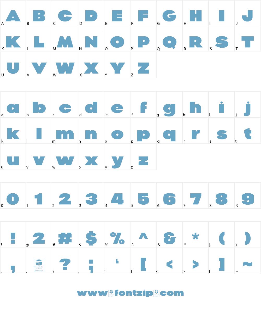 Gaco Strong Font Character